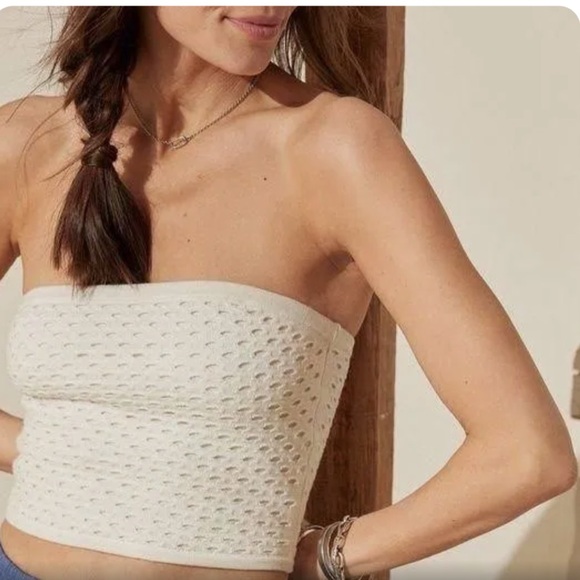 Aerie NWT Crochet Sweater Tube Top - Large - Picture 2 of 4
